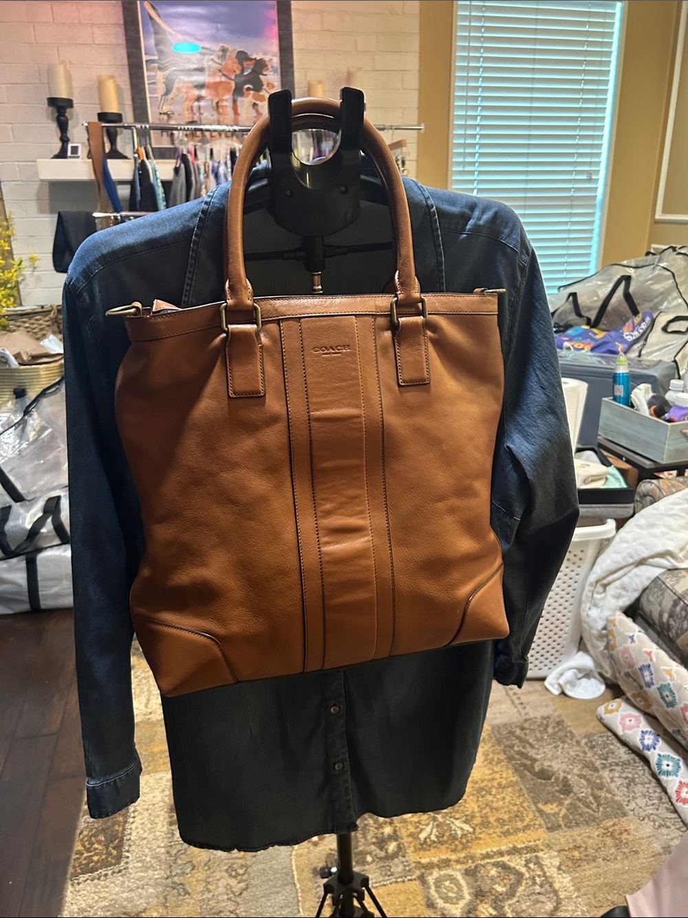Coach Leather Tote Bag in Brown